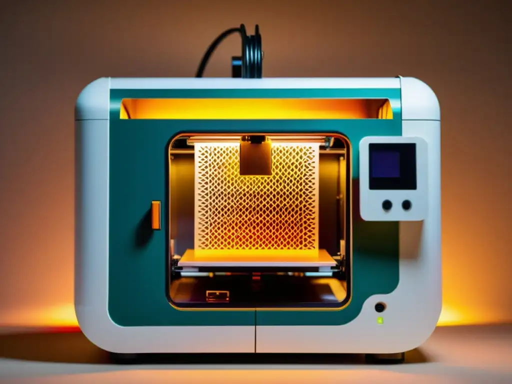 3D printer fusiona arte africano y tecnología Impresión 3D de Patrones Africanos: Una impresora vintage crea con detalle un patrón africano, resaltando la fusión de tecnología y arte tradicional