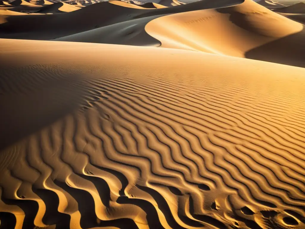 Patrones de arena creados por serpientes serpenteantes bajo el sol del desierto, evocando misterio y antigua belleza