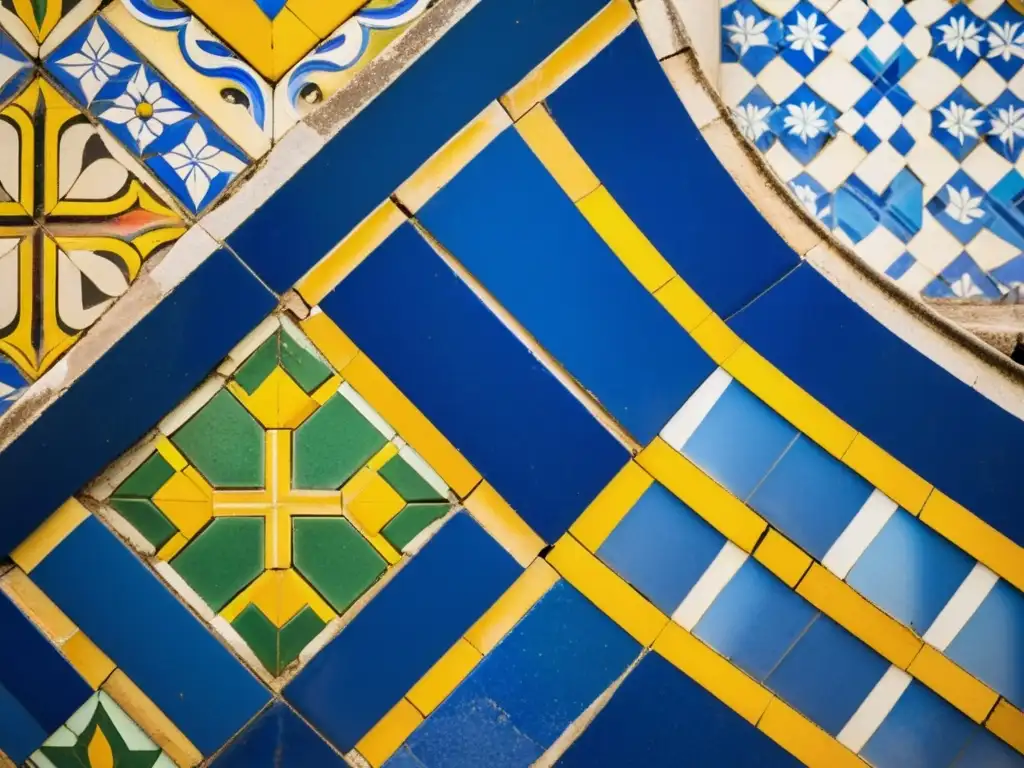 Patrones de azulejos y grafitis urbanos en el exterior de un edificio histórico en Río de Janeiro, mostrando la rica historia y cultura brasileña