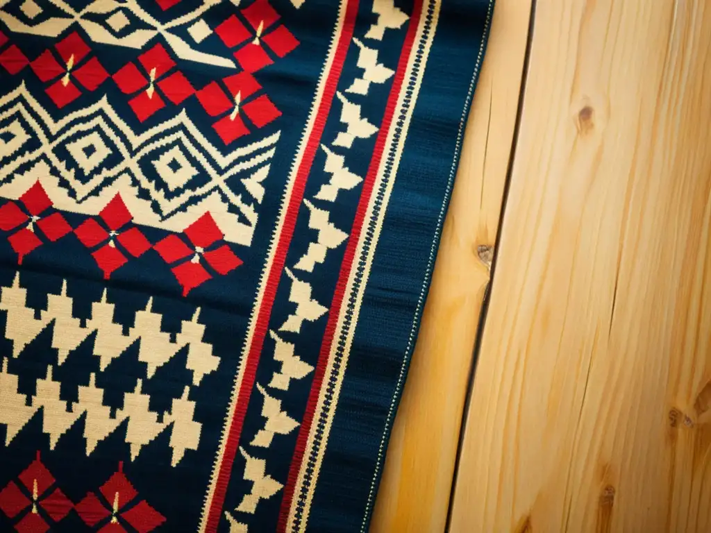 Patrones culturales para branding vibrante: Textil vintage con diseños vibrantes, símbolos tradicionales y colores nostálgicos