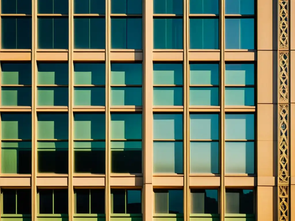 Fachada de vidrio vintage: reflejos urbanos Patrones en fachadas de vidrio: Reflejos vintage y elegantes en la arquitectura urbana