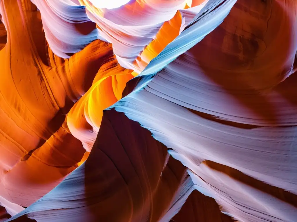 Patrones naturales en parques nacionales: Fotografía vintage de los intrincados diseños de la erosión en Antelope Canyon, Arizona