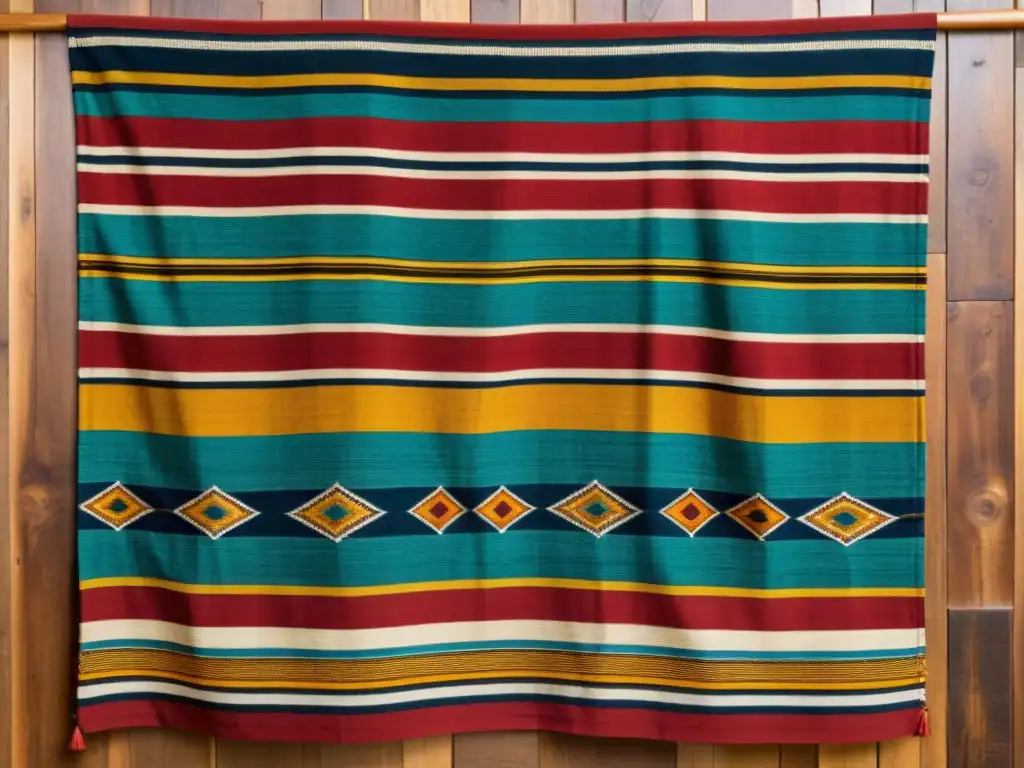 Patrones de tejido Yoruba en vibrantes tonos terrosos sobre tela vintage entrelazada, resaltando la artesanía y significado cultural