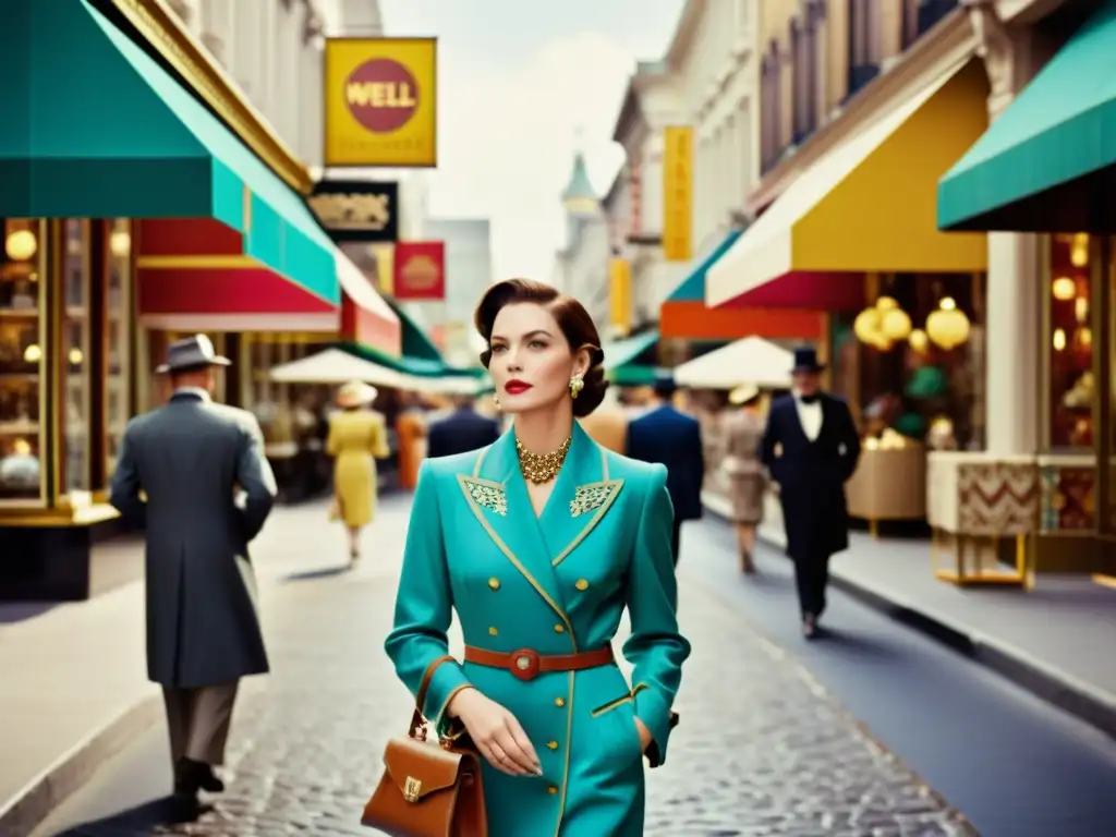 Persona elegante en calle de lujo, evocando el significado psicológico de patrones en moda de alta gama