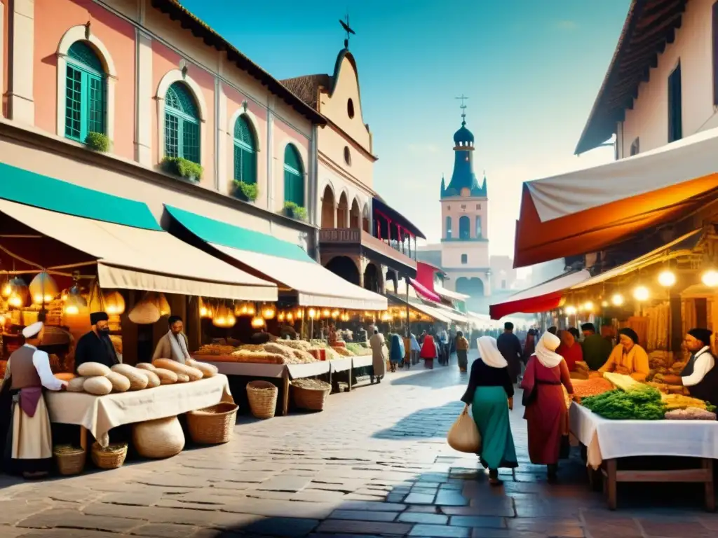 Explora la riqueza de un bullicioso mercado histórico, con patrones históricos en realidad aumentada que te transportan a otra época