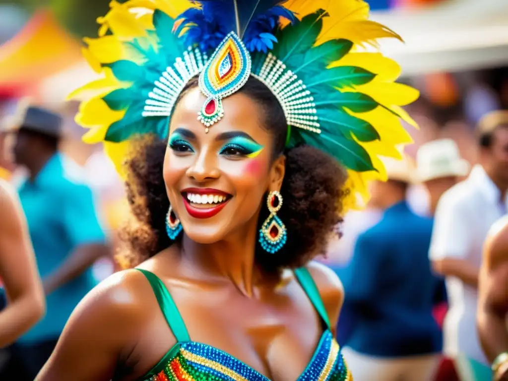 Una samba vibrante en el Carnaval de Río, capturando la energía de la danza