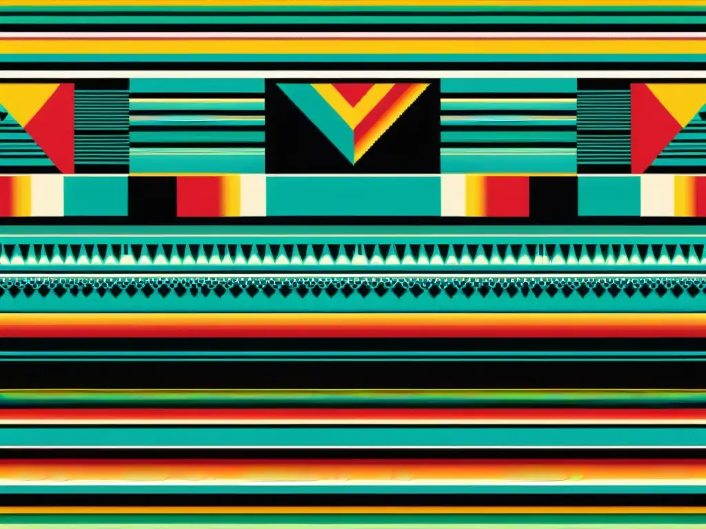 Serape mexicano tradicional con toque moderno: diseños vibrantes fusionados con iconos pop Un serape mexicano tradicional con patrones vibrantes de la cultura pop digitalizada, fusionando lo tradicional con lo contemporáneo