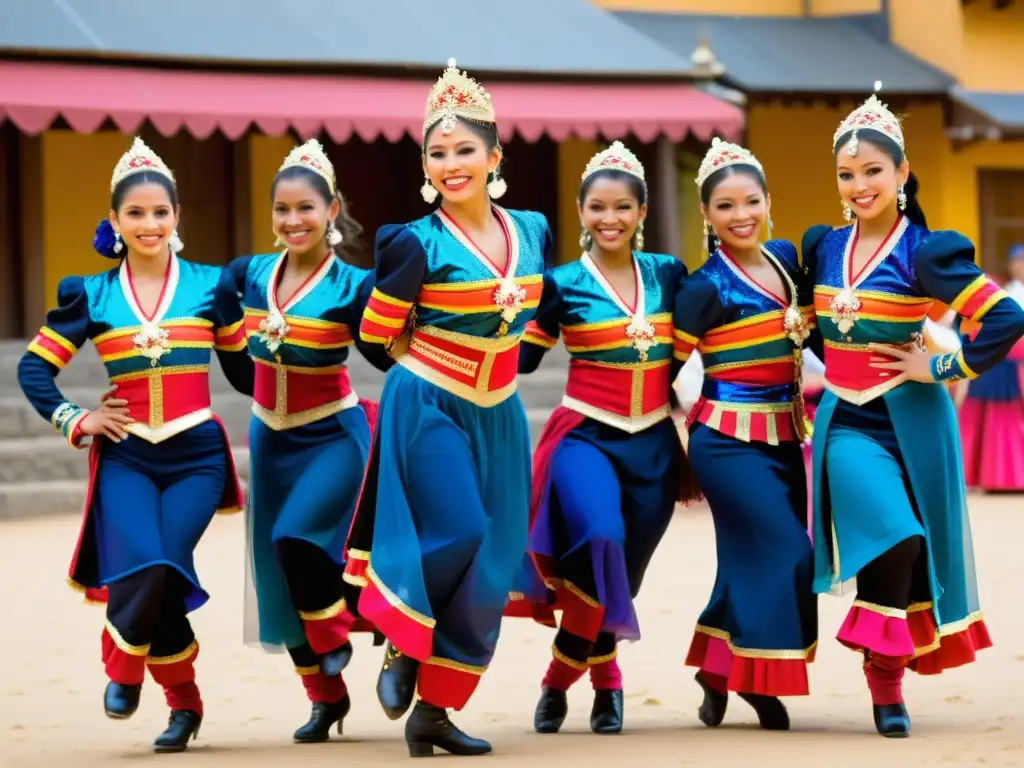 Símbolos de resistencia en carnaval boliviano: Caporales danzantes exudan pasión y fuerza, con trajes vibrantes y movimientos precisos