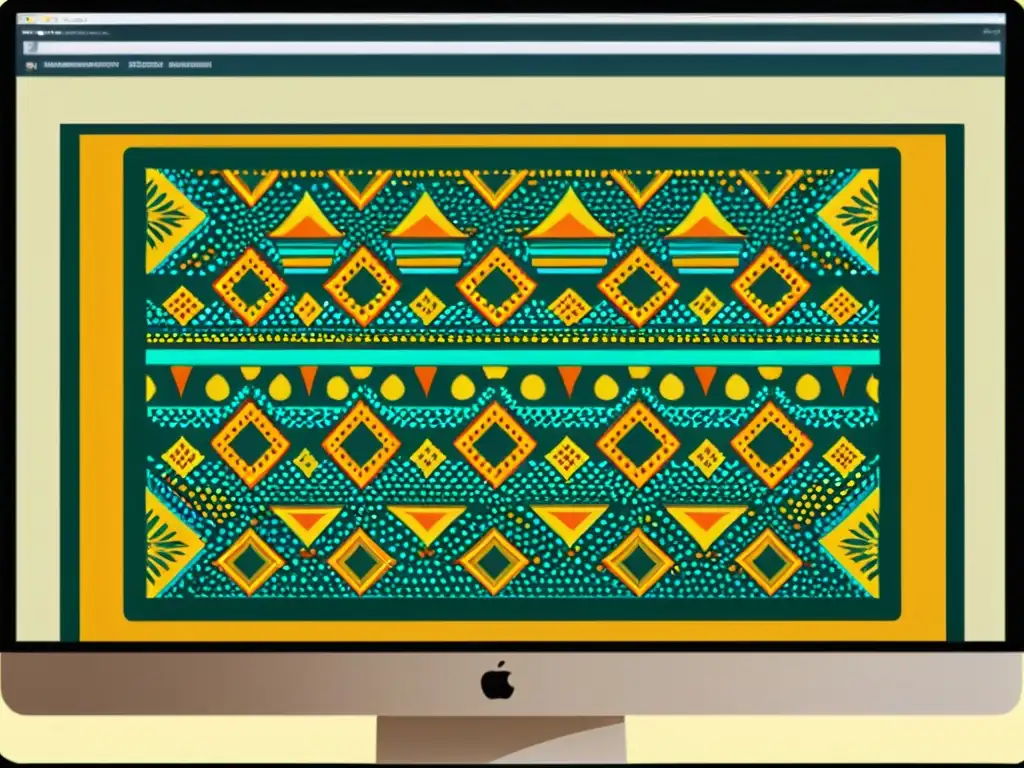 Software para animación de patrones que fusiona culturas del mundo en una pantalla de ordenador, evocando creatividad e innovación
