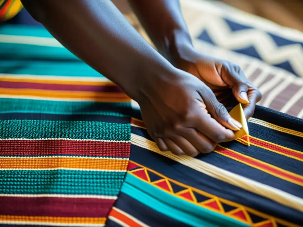 Tejido detallado de Kuba Cloth Congo, arte auténtico y colorido con patrones geométricos