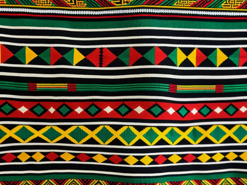 Textil Zulú con patrones vibrantes y significado cultural, tejido con destreza y textura táctil