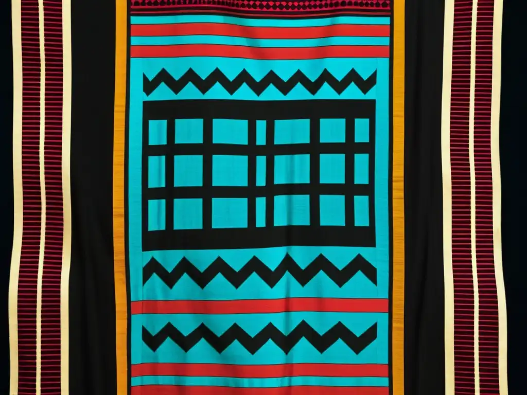 Textil Tuareg tradicional con patrones geométricos vibrantes que reflejan el significado cultural de las culturas africanas