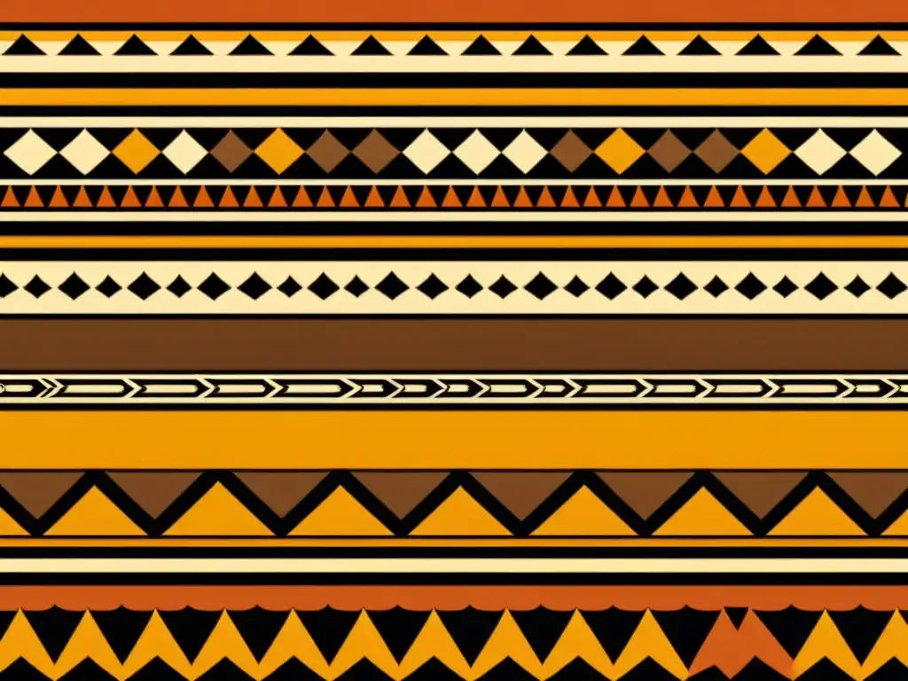 Diseño tribal patrones africanos en detalle geométrico en tonos tierra, evocando historia y tradición