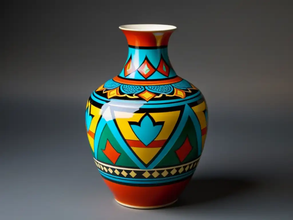 Vaso cerámico de Bhután con significado dualidad: motivos sagrados y terrenales en vibrantes colores y detalles exquisitos