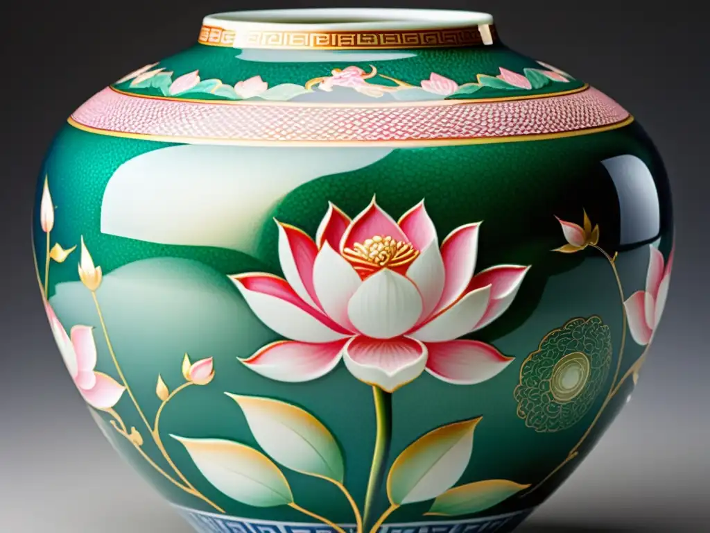 Vaso chino de porcelana con dragón y loto: símbolos de poder, fuerza y pureza en la cultura china