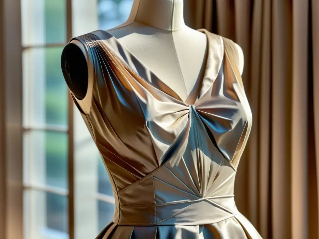 Un vestido vintage de alta costura con pliegues inspirados en el origami