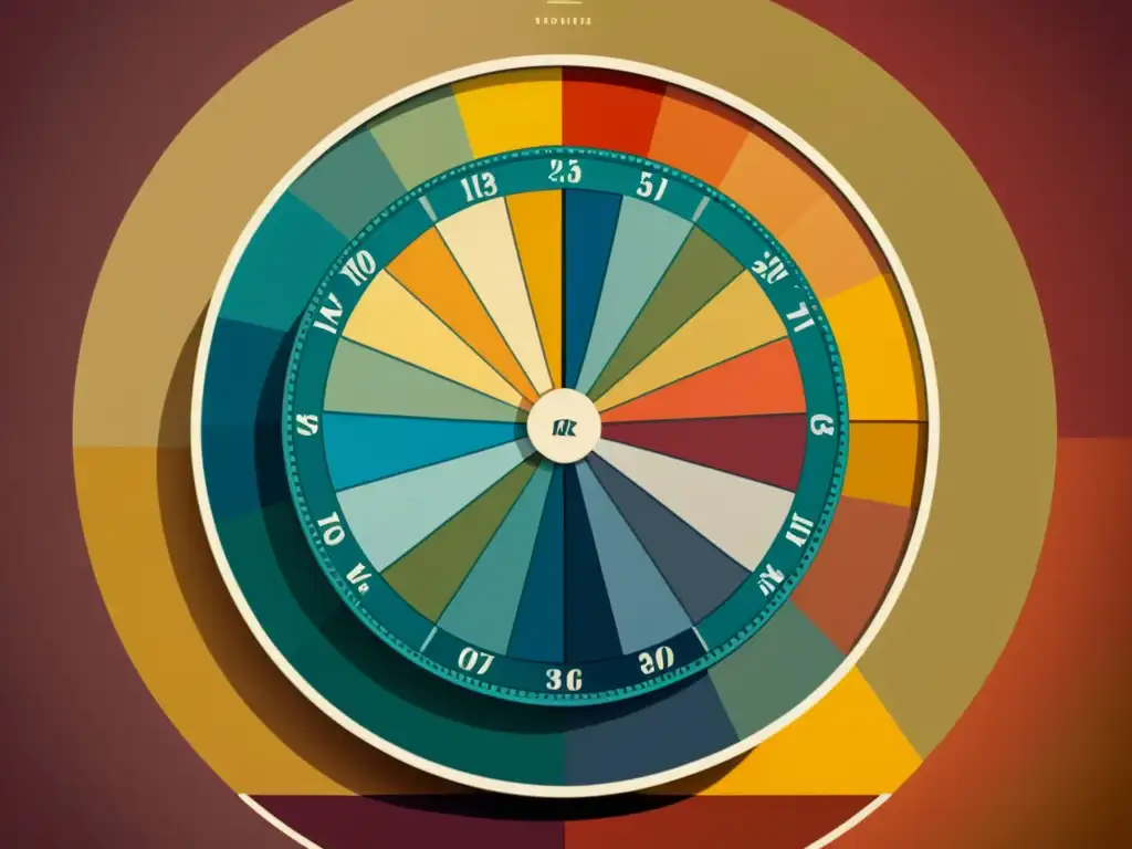 Rueda de color vintage en 8k: armonía cromática Una ilustración vintage detallada en 8k de una rueda de color con patrones e texturas, ejemplificando la teoría del color de forma sofisticada