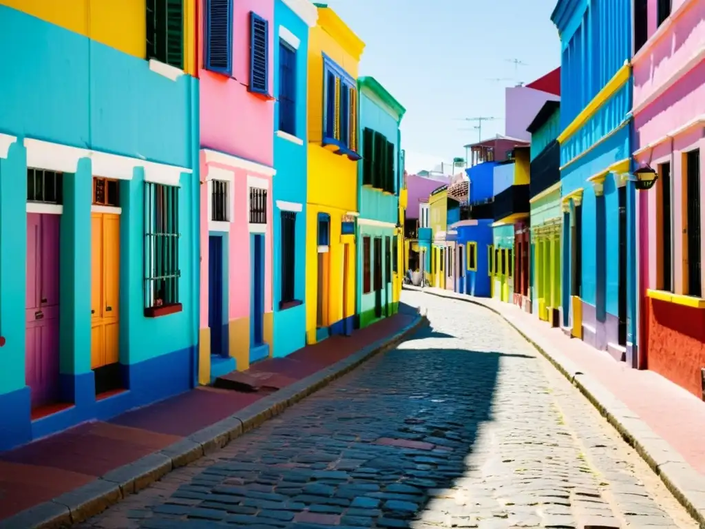 Vista panorámica de casas de colores en La Boca, Buenos Aires